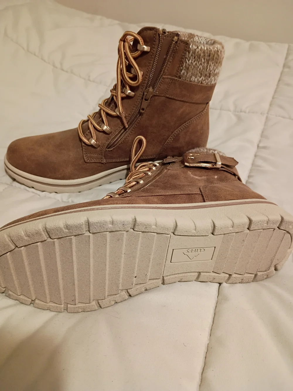 Cliffs Women's Brown Lace-Up Ankle Boots Like New
